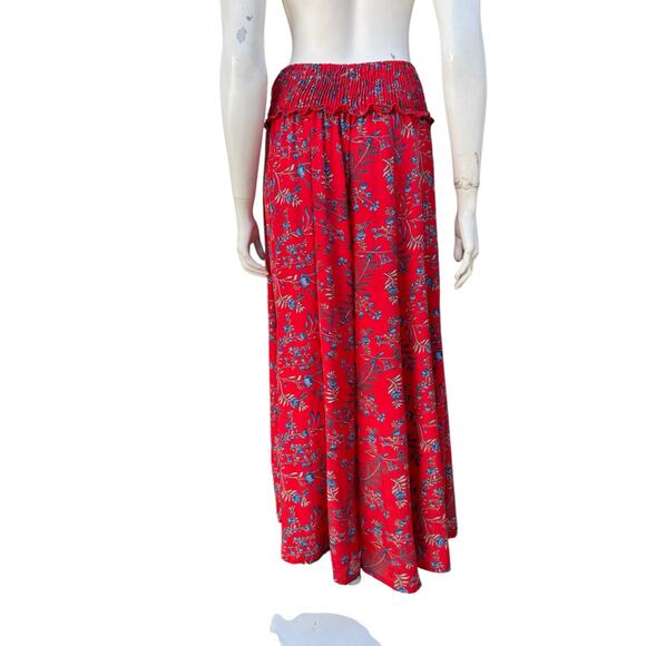 Karma Highway Palazzo Pants Wide Leg Smocked Elastic Waist OS fits S-M - Picture 3 of 6